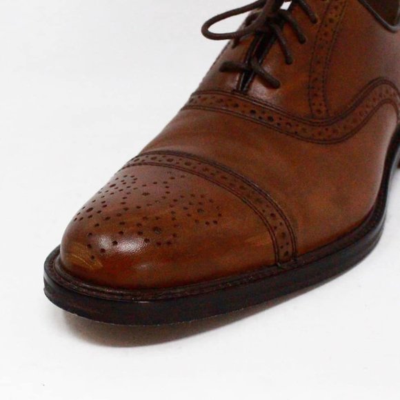 JOHNSON MURPHY #40283 Brown Leather Conard Cap Toe Oxford Men’s Shoes (US 9.5 EU main image 6